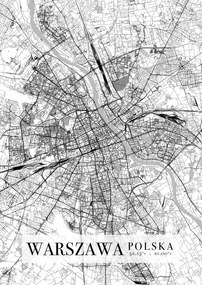 Varsó várostérkép poszter A2 42x59,4 cm