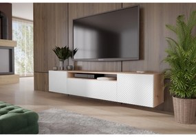 Függesztett TV asztal RTV Neo 200 cm Artisan tölgy / Fehér