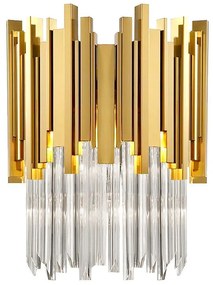 Szerszámlámpa - kristály fali lámpa E27 60W APP602-W, arany, OSW-08914