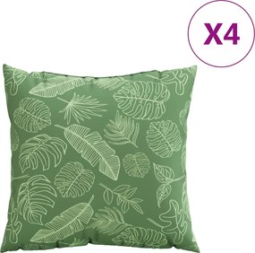 vidaXL Szórt Párnák 4 pcs Levél mintázat 40 x 40 cm Poliészter szövet