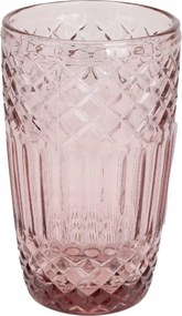 Italos pohár 380 ml rózsaszín Elegáns dombornyomott mintával 13cm rózsaszín