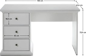PC asztal, fehér, PARIS 77821