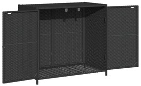 fekete polyrattan kerti tárolószekrény 83 x 45 x 76 cm