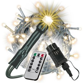 Nexos Karácsonyi lánc 200 LED meleg fehér zöld kábel
