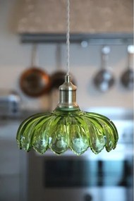 Markslöjd 109177 - KURAGE kábellel függesztett lámpa 1xE27/40W/230V sárgaréz/füstös zöld