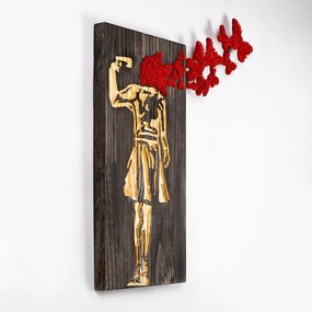 Banksy fém fa fali dekoráció, 62×70 cm