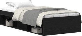 vidaXL fekete tölgy színű szerelt fa ágykeret matrac nélkül 90x200 cm
