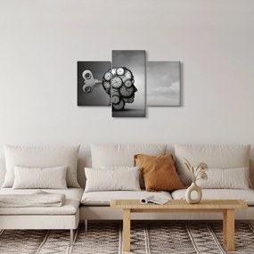 Művészi kép egy fej órával (90x60 cm)