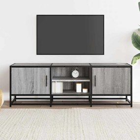 szürke sonoma színű szerelt fa és fém TV-szekrény 120x35x41 cm