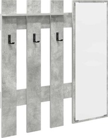 vidaXL Fali Kabáthorog tükörrel Beton Szürke 100 x 10 x 100 cm Faanyag
