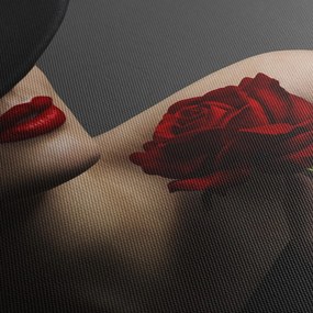 Kép - Nő egy rózsával (120x50 cm)