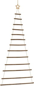 vidaXL függő karácsonyfa tetején csillaggal 86 x 180 cm természetes ág