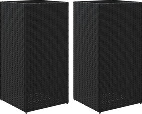 vidaXL 2 db fekete polyrattan kerti ültetőláda 40x40x80 cm