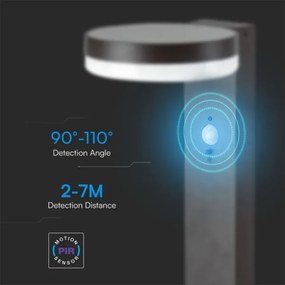 LED Napelemes lámpa érzékelővel LED/2W/3,7V IP54 3000K kerek fekete