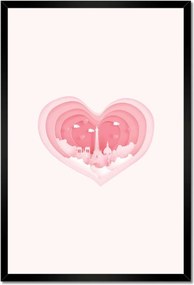 Poszterek keretben 40x60 Szerelmes Párizs Rózsaszín