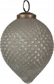 Szürke háromszög alakú üveg karácsonyi gömb Parnella gyémánttal