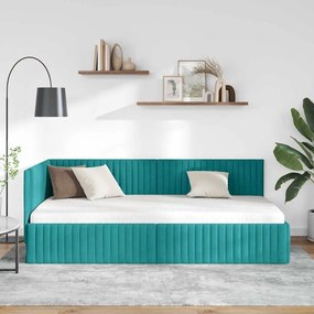 Sarokágy keret fejtámlával Türkiz 100 x 200 cm Bársony