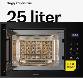 Klarstein Velaire beépített mikrohullámú sütő grillel | 1200 W grill | 850 W mikrohullámú sütő | 60 cm