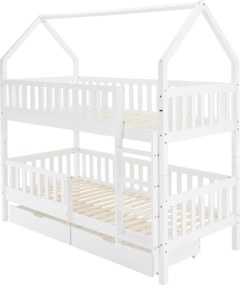 Montessori emeletes ágy, fehér, VENITA TYP 2