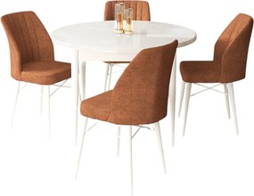 Rox étkezőgarnitúra, fehér-téglavörös, 90 cm