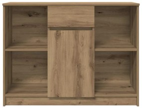 kézműves tölgy szerelt fa tálalószekrény fiókos 101x35x76 cm
