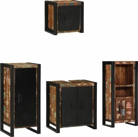 vidaXL Fürdőszoba bútor szett 4 pcs Szilárd Újrahasznosított Fa