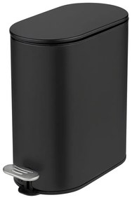 Matt fekete acél pedálos szemetes 5 l Collungo – Wenko