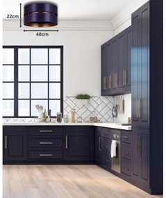 Duolla - Mennyezeti lámpa DUO 1xE27/15W/230V átm. 40 cm kék/arany