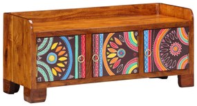 Cipőpad 90x35x40 cm Tömör Akácia