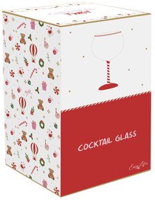 Karácsonyi koktél / Gines üveg pohár 500 ml díszdobozban Christmas Twist
