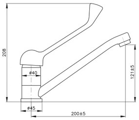 RAV Slezák SA605.0 - SAZAVA orvosi karos mosdócsaptelep, fényes króm