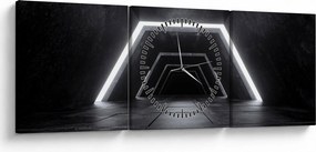 Kép - Futurisztikus alagút (órával) (90x30 cm)