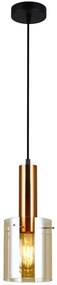 ITALUX PND-5581-1-BRO+AMB - Csillár zsinóron SARDO 1xE27/40W/230V fekete/réz