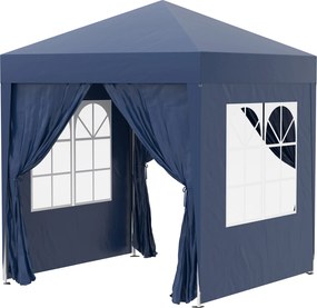 Outsunny 2x2m Vízálló, Összecsukható Pavilon 4 Oldalfallal, Drainázsnyílásokkal, UV 30+ Kerti Pavilon Szállító Táskával, Teraszra | Aosom
