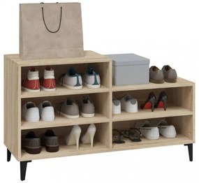 sonoma tölgy színű szerelt fa cipőszekrény 102x36x60 cm