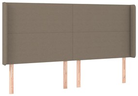 tópszínű szövet fejtámla szárnyakkal 183x16x118/128 cm