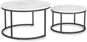 Dohányzóasztal Szett, Fehér Márvány DAFNE MAX