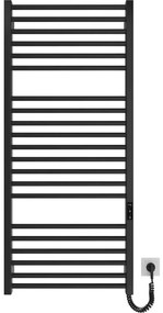 Fürdőszobai törölközőszárító radiátor HF DERBY 255W/230V 117x53 cm fekete