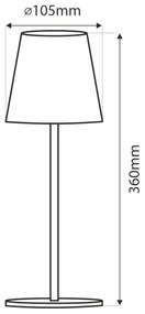 LED érintős asztali lámpa, állítható fényerő, 5W, 5V USB, 1200 mAh, fehér