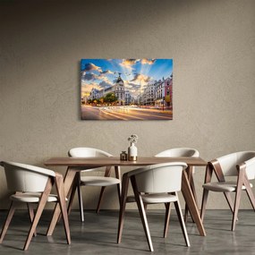 Kép - Calle Gran Vía, Madrid, Spanyolország (90x60 cm)