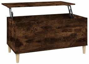 Füstös tölgy színű szerelt fa dohányzóasztal 90 x 44,5 x 45 cm