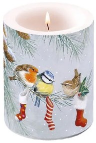 Karácsonyi átvilágítós gyertya Christmas Socks 12x10cm