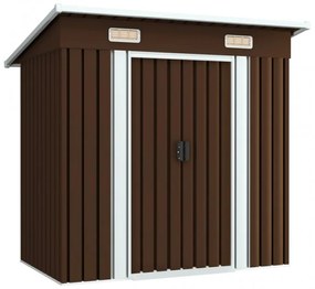 VidaXL barna acél kerti fészer 194 x 121 x 181 cm