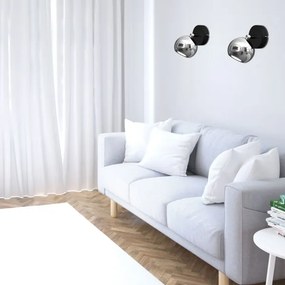 Fali spotlámpa COMET 1xGU10/8W/230V fekete/fényes króm