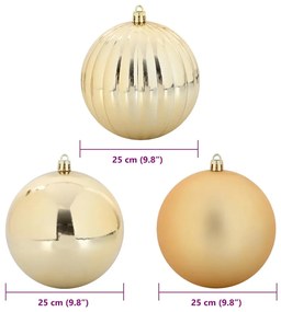 Karácsonyi Díszgömb Készlet 3 pcs Arany