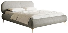 Franciaágy 180 cm Octave 180 (ágyráccsal) (tárolóhellyel) (szürke + arany). 1099980