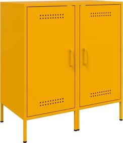 vidaXL 2 db mustársárga acél tálalószekrény 36 x 39 x 79 cm