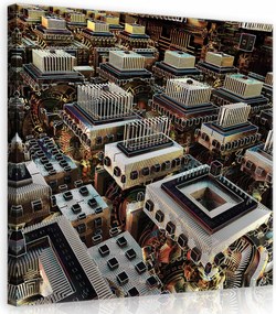 Vászonkép 80x80 Futurisztikus város absztrakt geometria technológia