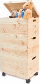 Könyvespolc Fa Játékdobozok Kerekes Dobozok Gyerekeknek 40x30