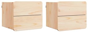 Éjjeli asztal fiókkal 2 pcs Barna 39 x 34 x 33 cm Tömör fenyőfa